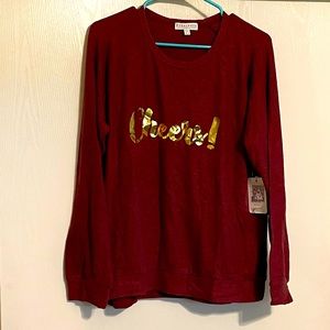 NWT Cheers! maroon sweater